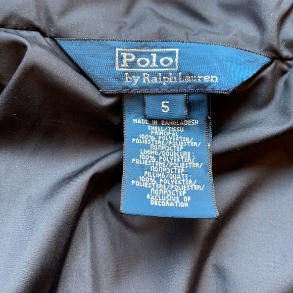 ⭐️unisex black Ralph Lauren quilted jacket size 5T Boy/Girl - Picture 4 of 8